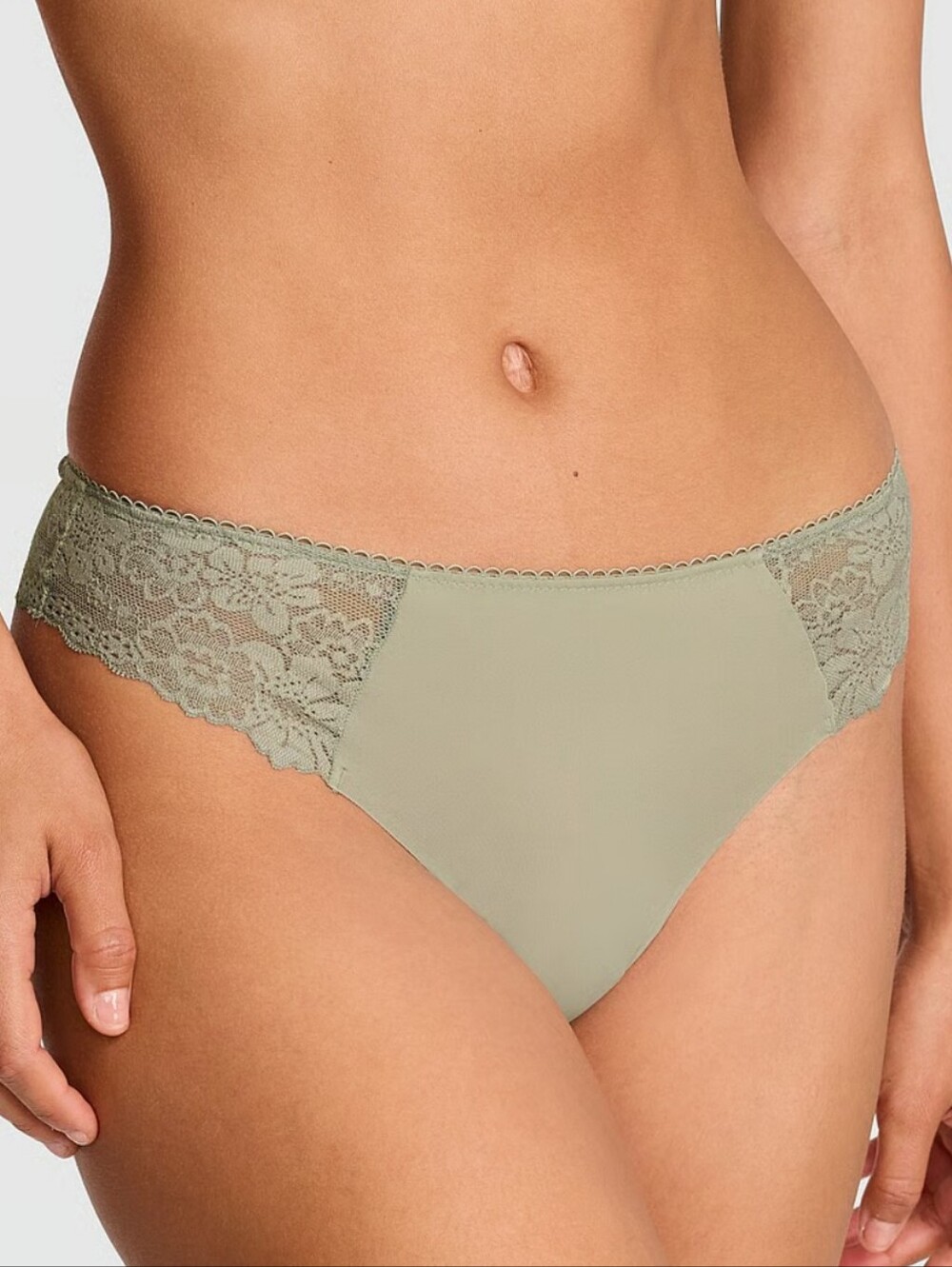 Victoria's Secret Green Lace Panties Size L NWOT Cheeky Bottom
